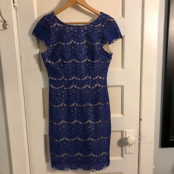 Blue Eyelash Lace Dress - Picture 1 of 8